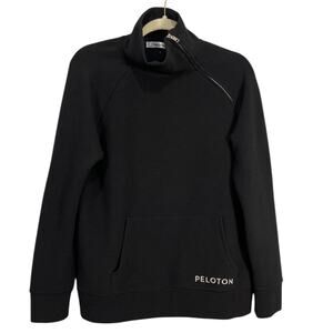 Peloton Ribbed Side Zip Sweatshirt Black New